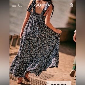 Sézane Graziella Dress – Ecru/Navy – Size 36 (S / US 4)